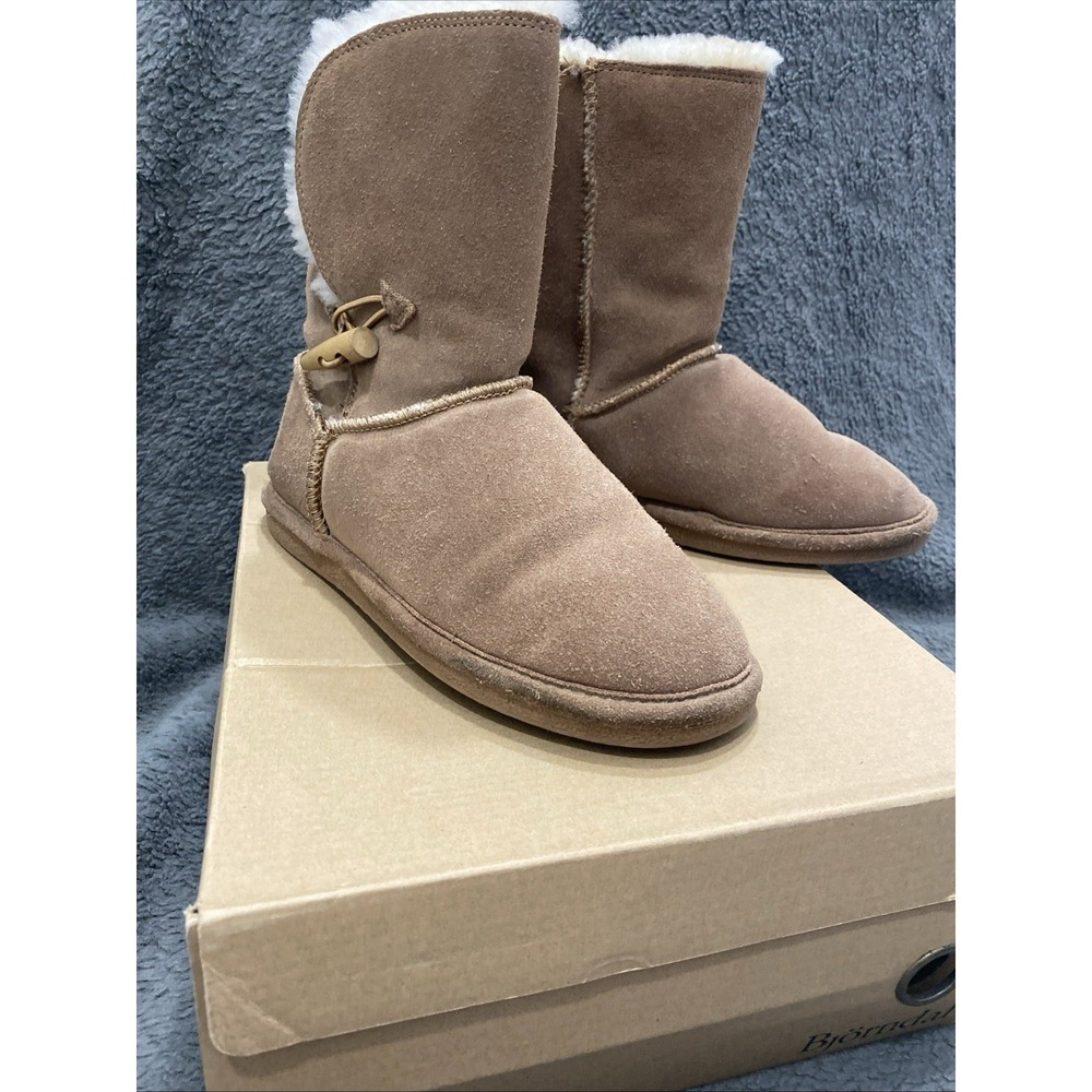 Bjorndal Joey Womens Slip On Boot Wool Lined Leather Suede‎ Size 7M In Box